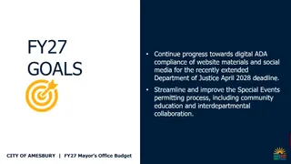 Mayor's Office budget, ADA compliance, and special-events permitting goals